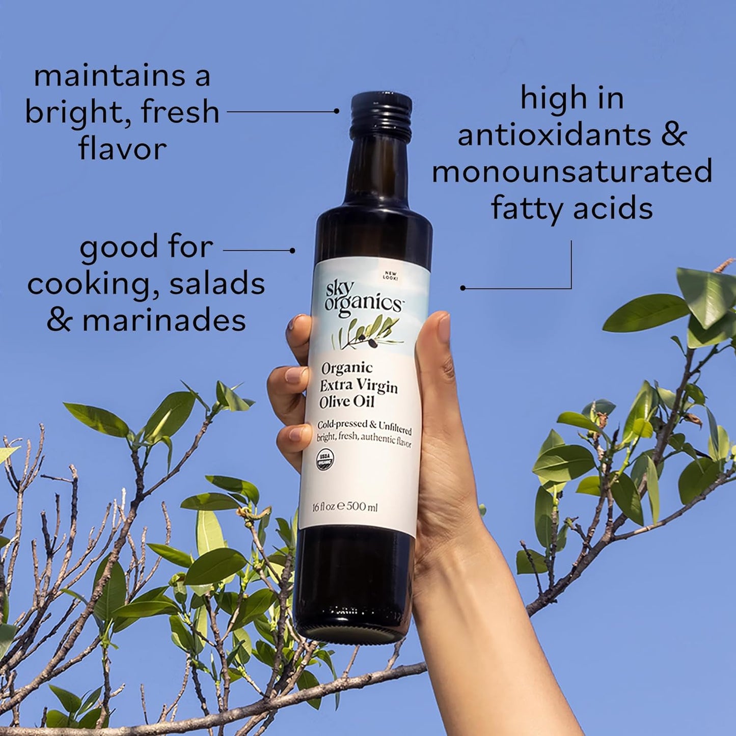 Sky Organics USDA Organic Extra Virgin Olive Oil,  16.9 oz