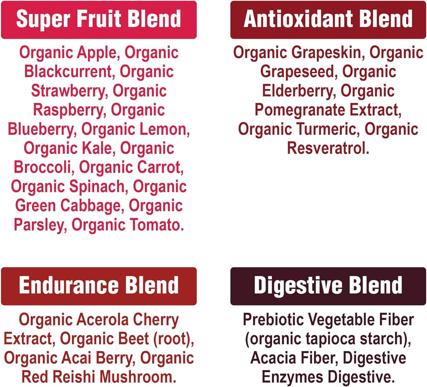 Organic Reds Superfood Powder. Best Tasting Organic Red Juice Super Food