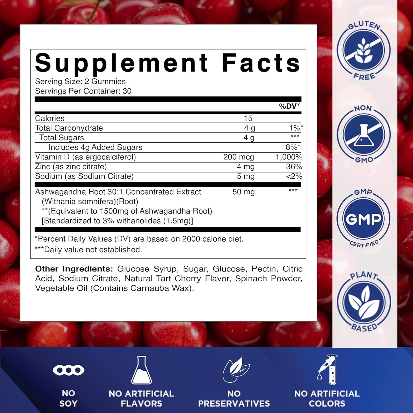 Vitamatic Ashwagandha 1500mg -  60 Vegan Gummies