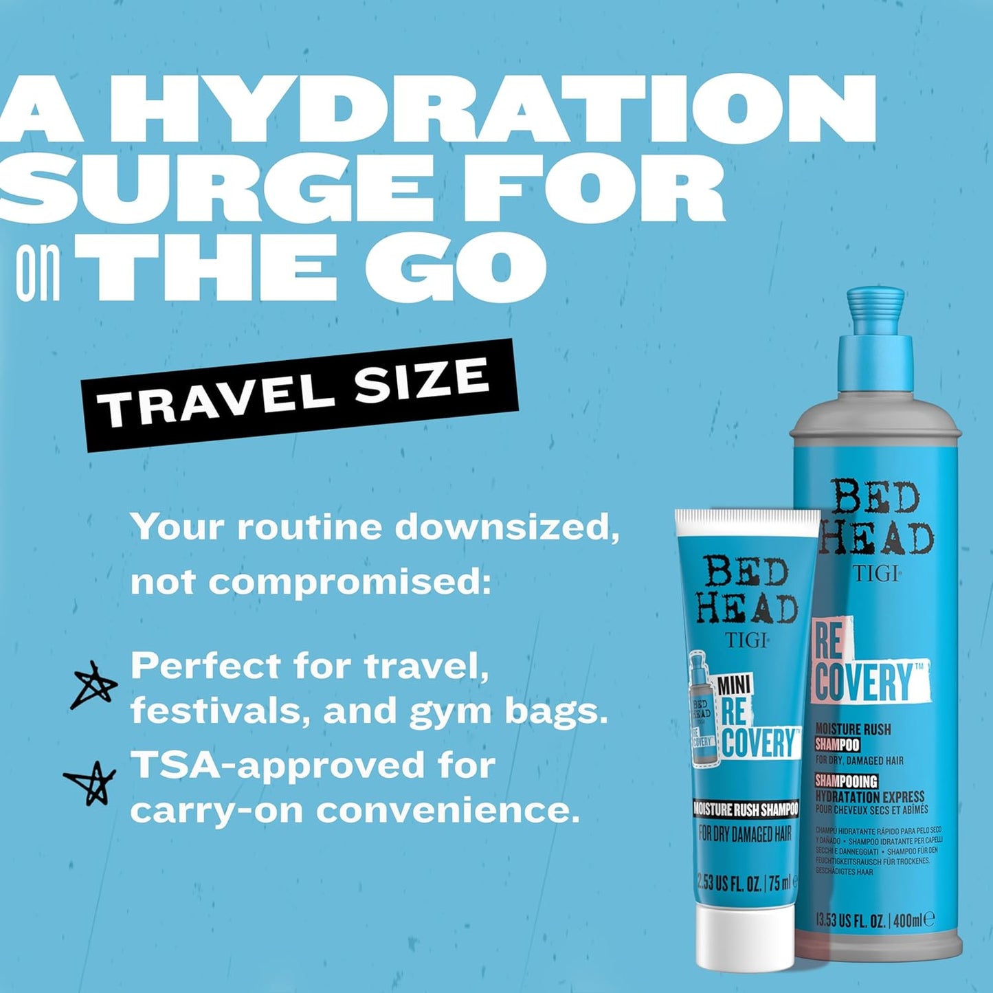 Bed Head by TIGI Recovery Shampoo, Travel Mini - 2.53 fl oz