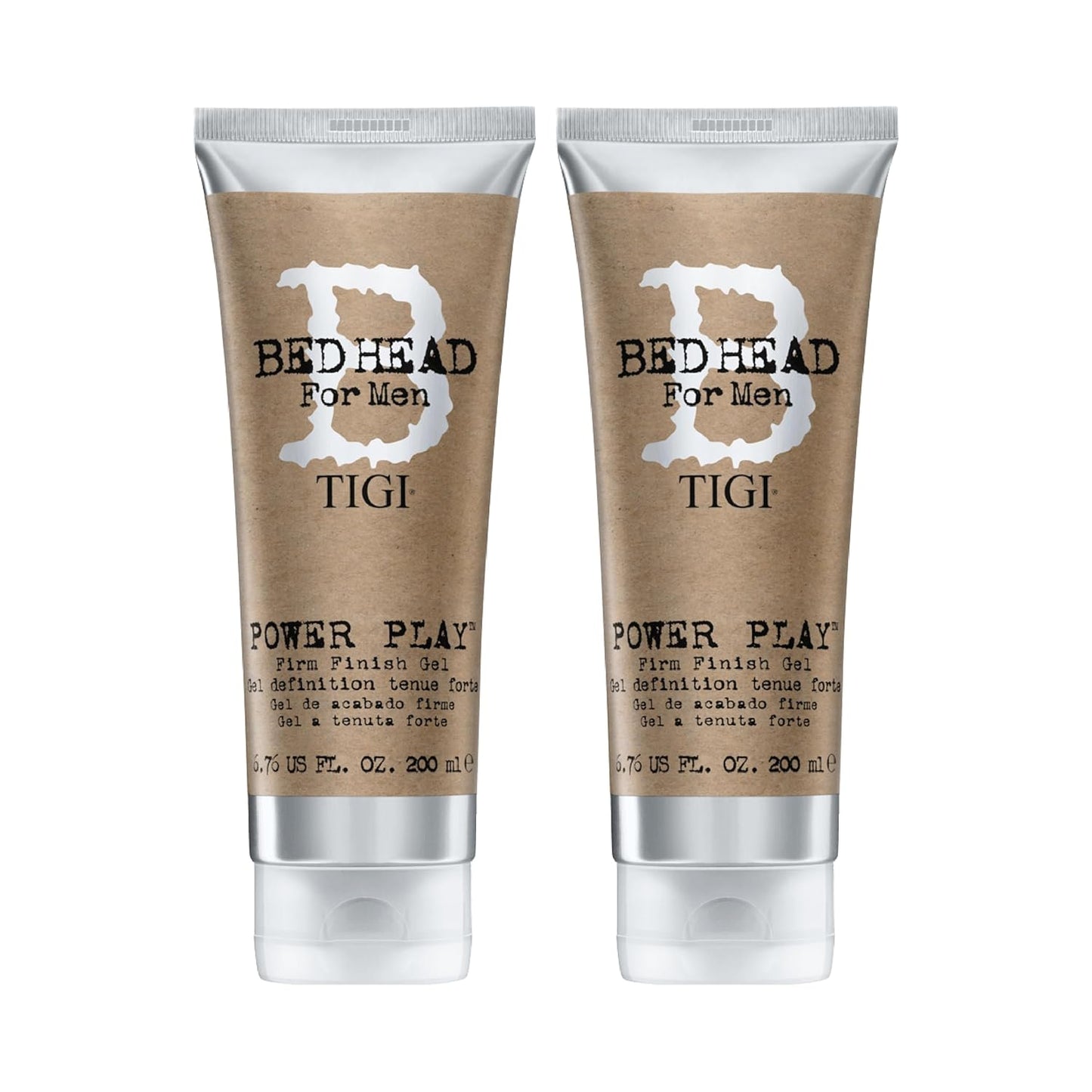 TIGI Bed Head Hair Gel for Men, Power Play 2-Pack –6.76 Oz Ea