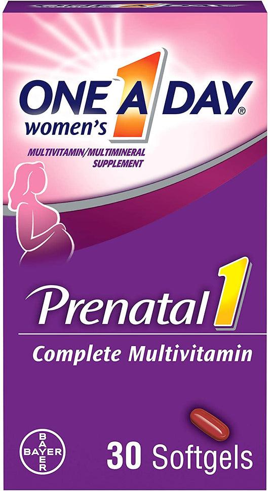 One A Day Women's Prenatal Multivitamin with Folic Acid, DHA and Iron, 30 Ct