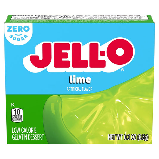 Jell-O Lime Artificially Flavored Gelatin Dessert Mix, 0.3 oz Box (4 Pack)