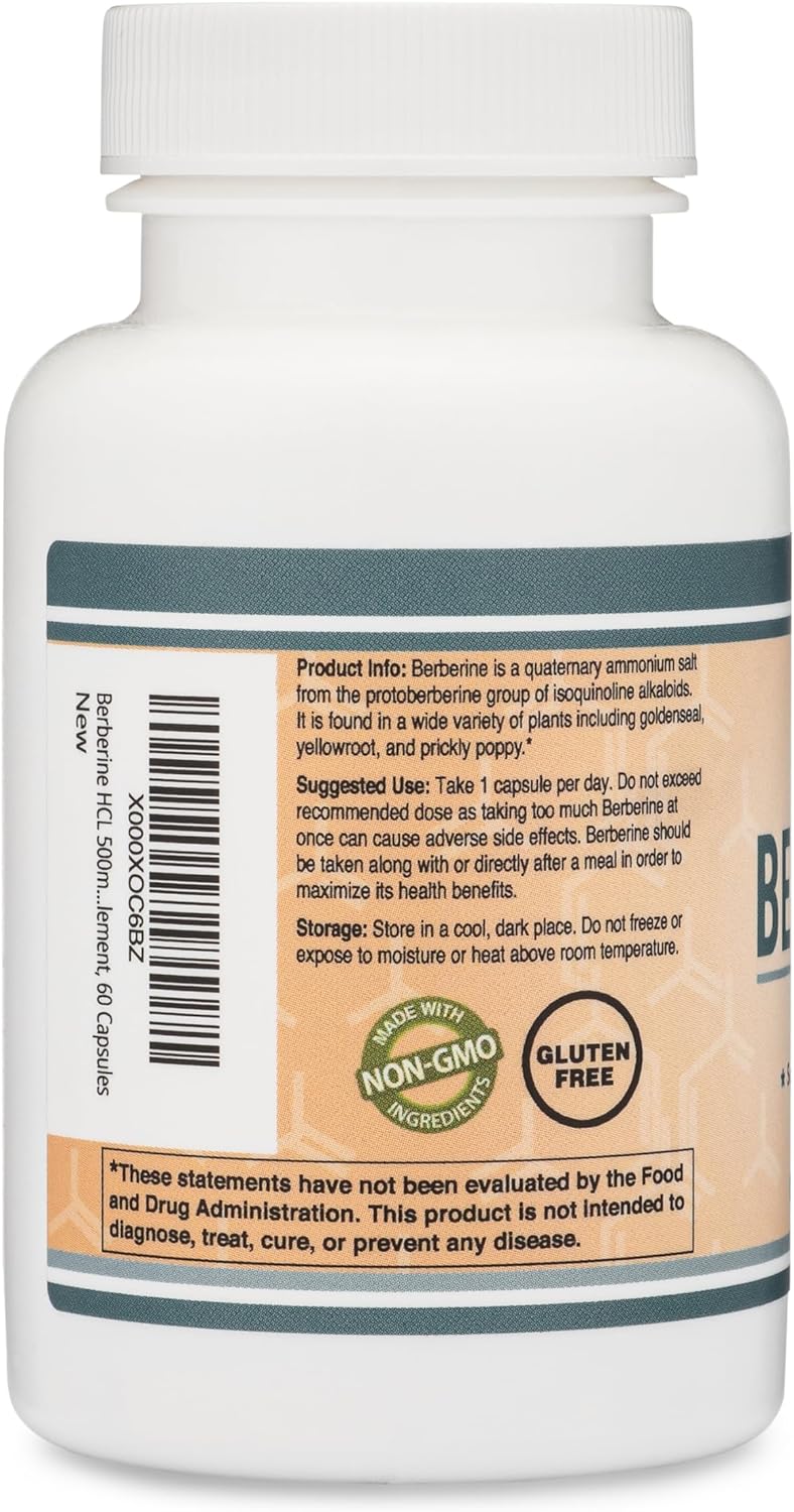 Berberine Supplement Cardiovascular Health 500mg, 60 Capsules