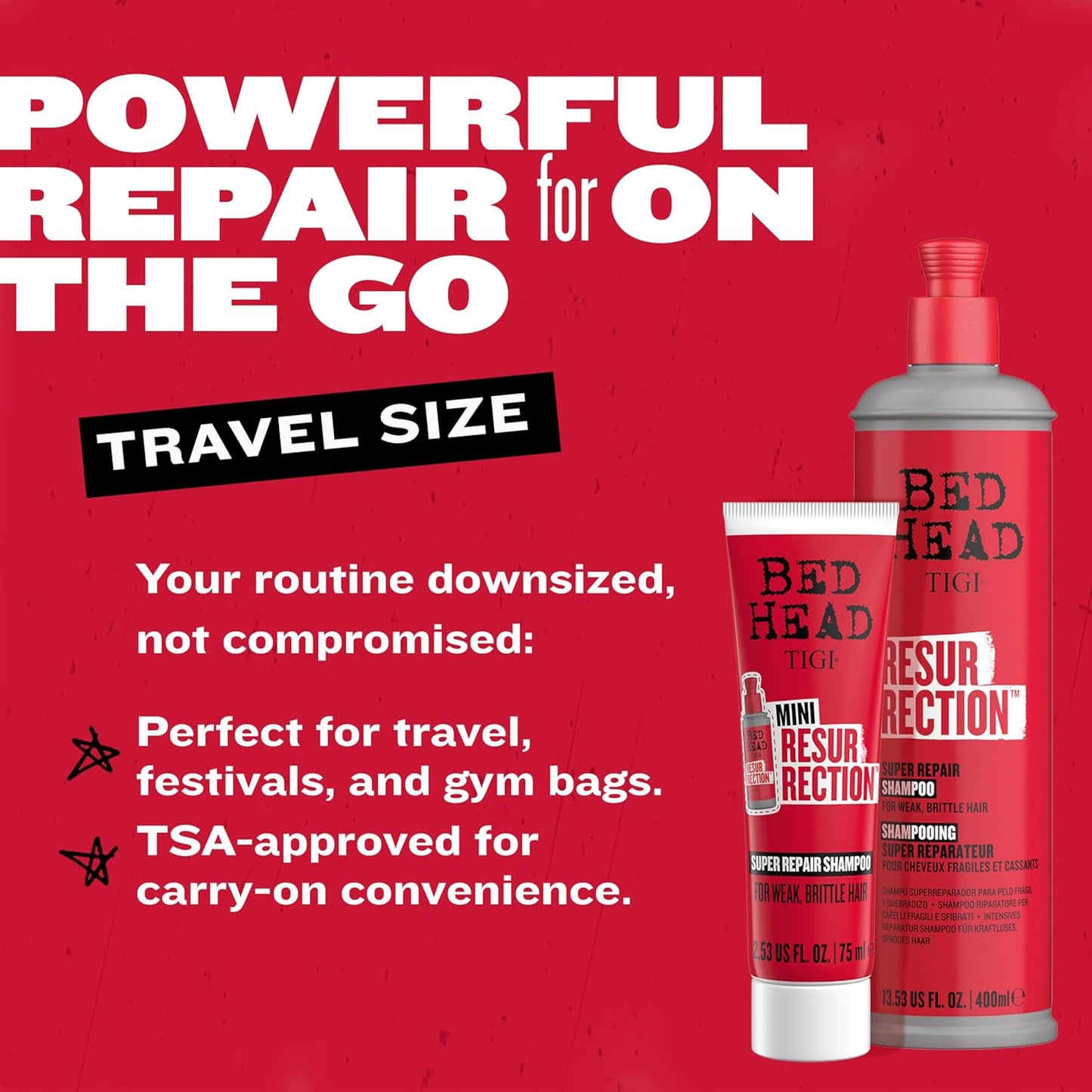 Bed Head by TIGI Resurrection Super Repair Shampoo Travel Mini – 2.53 fl oz