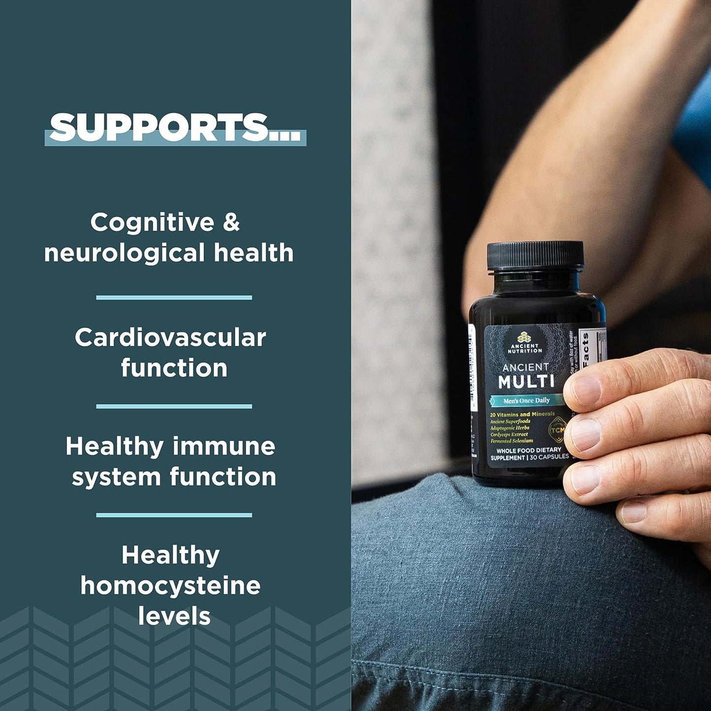 Multivitamin for Men by Ancient Nutrition, Ancient Multi Men's Once Daily Vitamin Supplement 30 Ct,