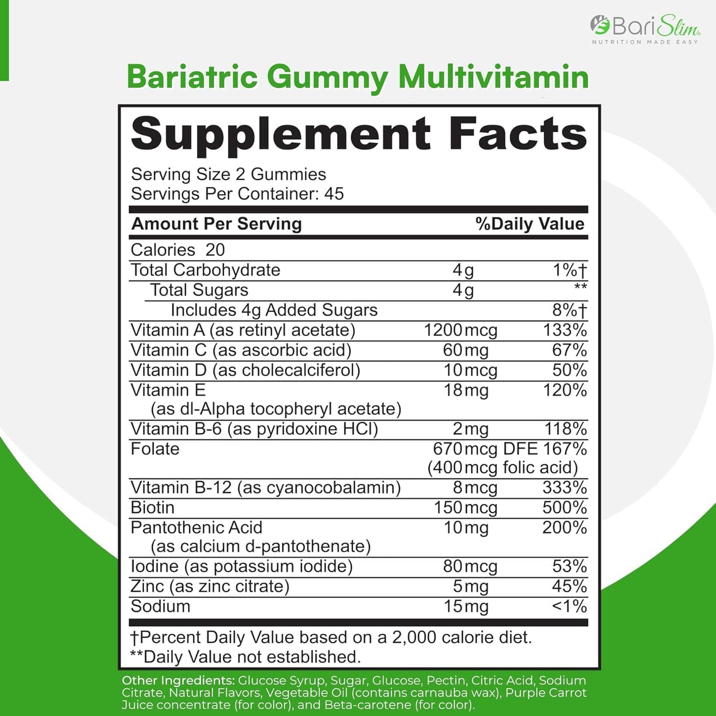 BariSlim Bariatric Chewable Multivitamin  Gummies 90 count