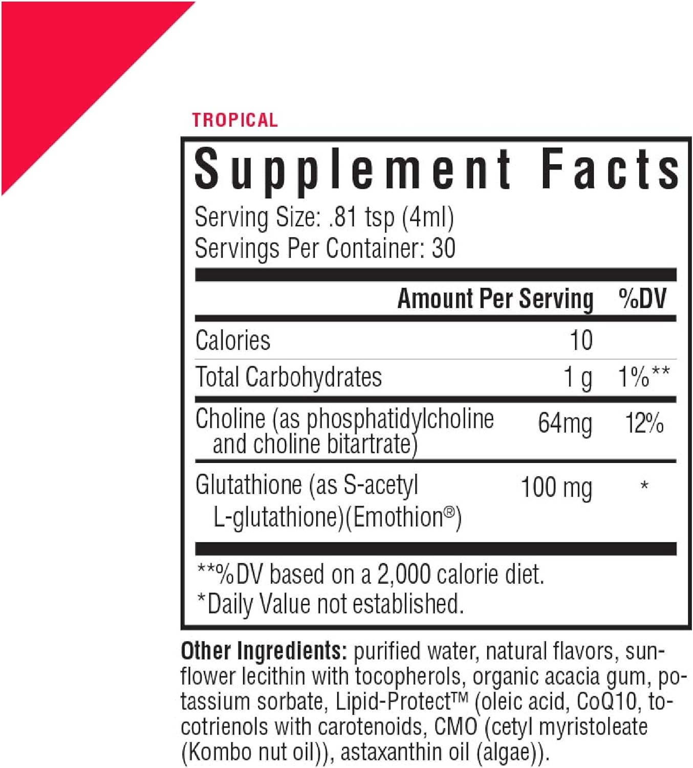 Seeking Health Optimal Liposomal Glutathione - Tropical 4 oz