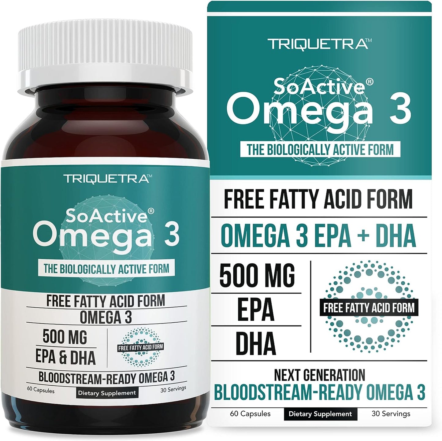 SoActive® Omega 3 EPA & DHA | Free Fatty Acid Form 60 Capsules