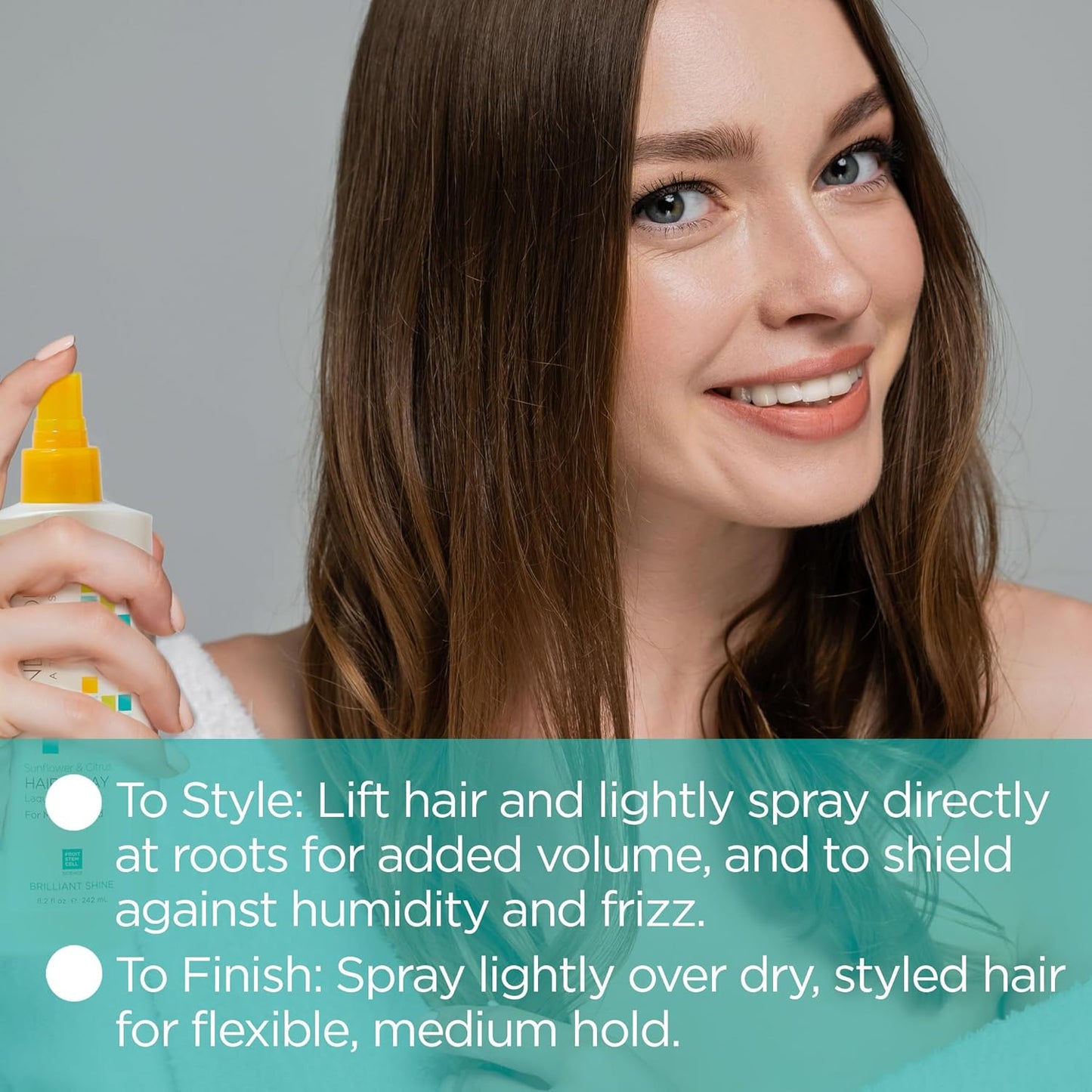 Andalou Naturals Brilliant Shine Hair Spray, Sunflower & Citrus ,8.2 Fl Oz