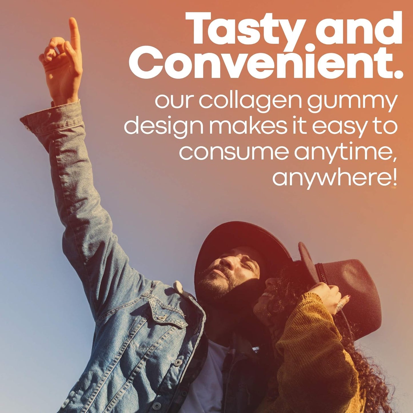 Herbtonics Multi Collagen Gummies Type 1,2,3,5 & 10 with Biotin for Hair Growth, Skin, Nails,60 count