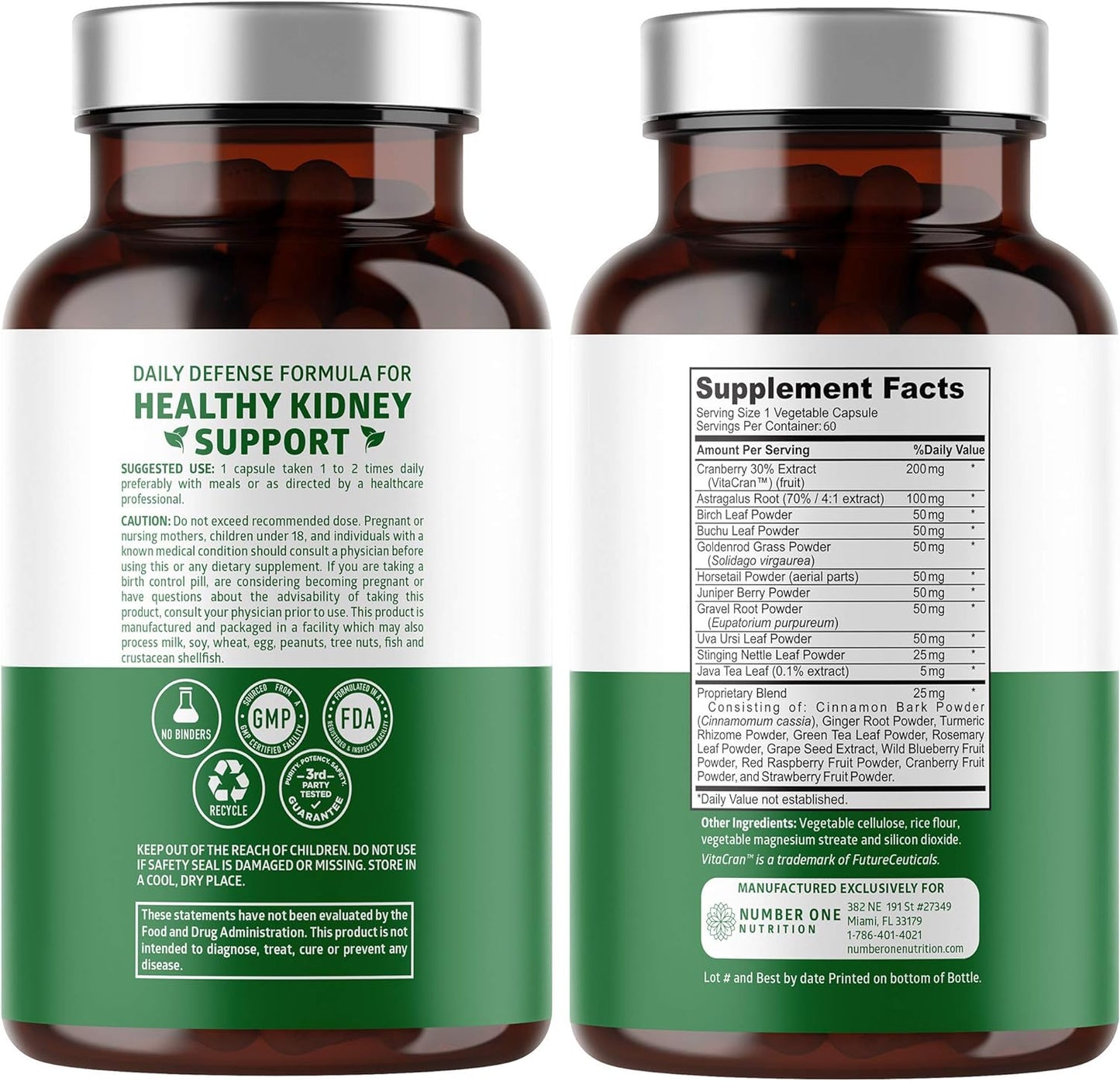 N1N Premium Kidney Cleanse for Urinary Tract 60 Veg Caps