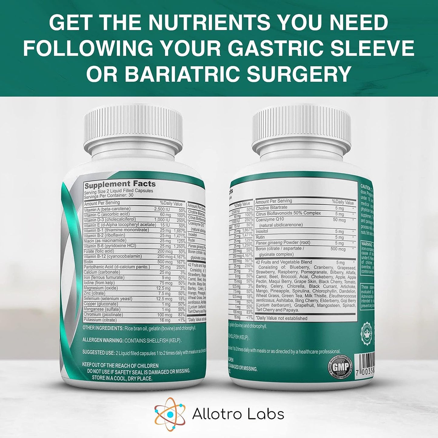 Bariatric Multivitamin With Iron -  60 Capsules
