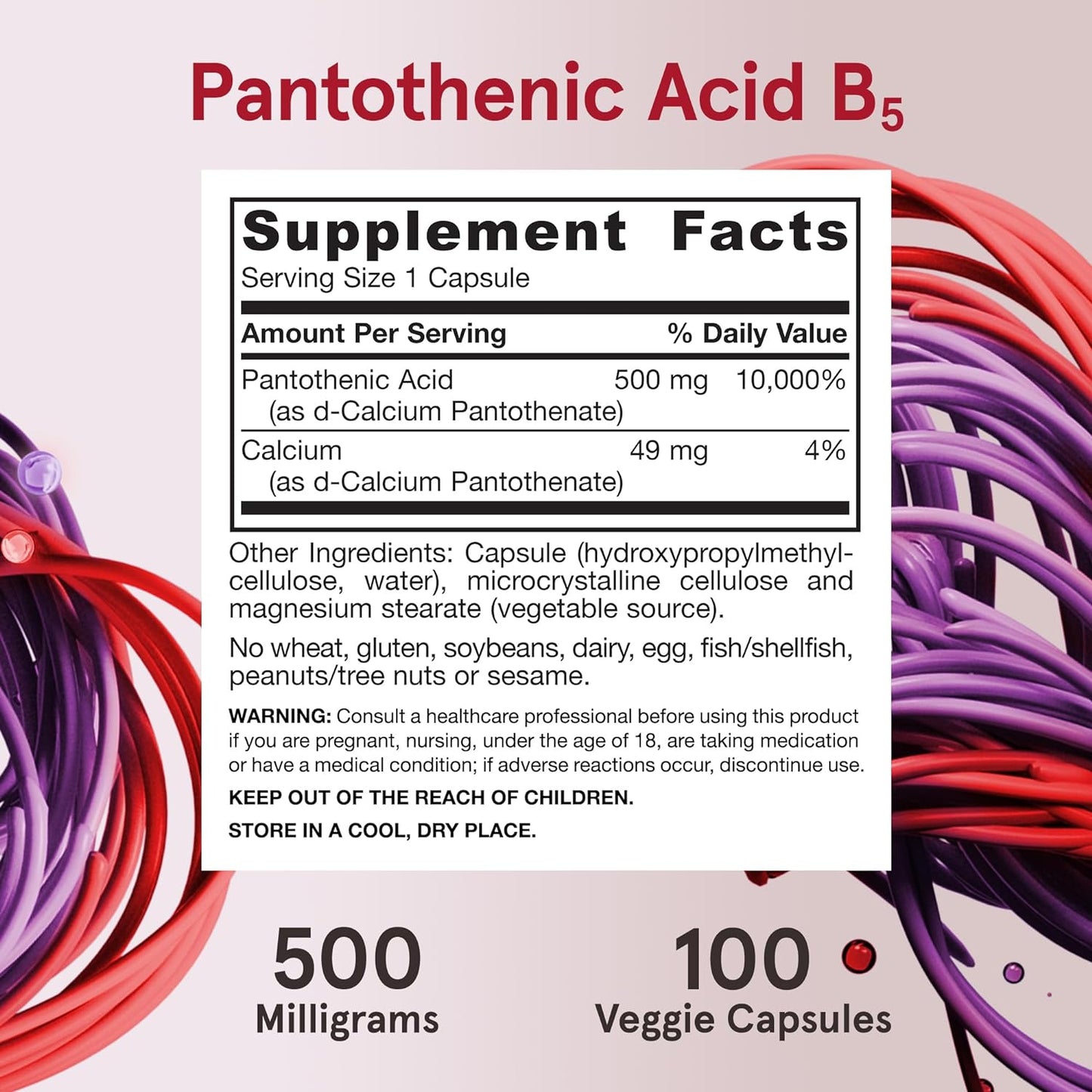 Jarrow Formulas Pantothenic Acid 100 Veggie Caps