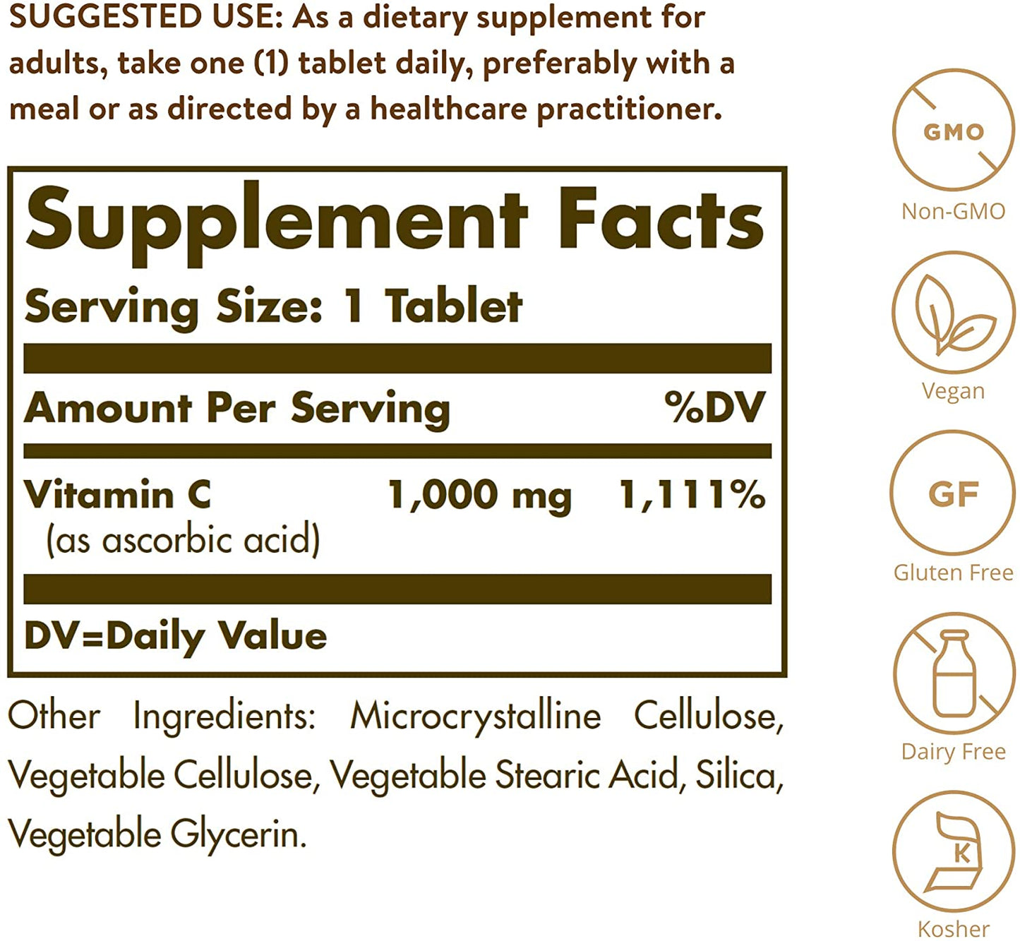 Solgar Vitamin C 1000 mg, 90 Tablets
