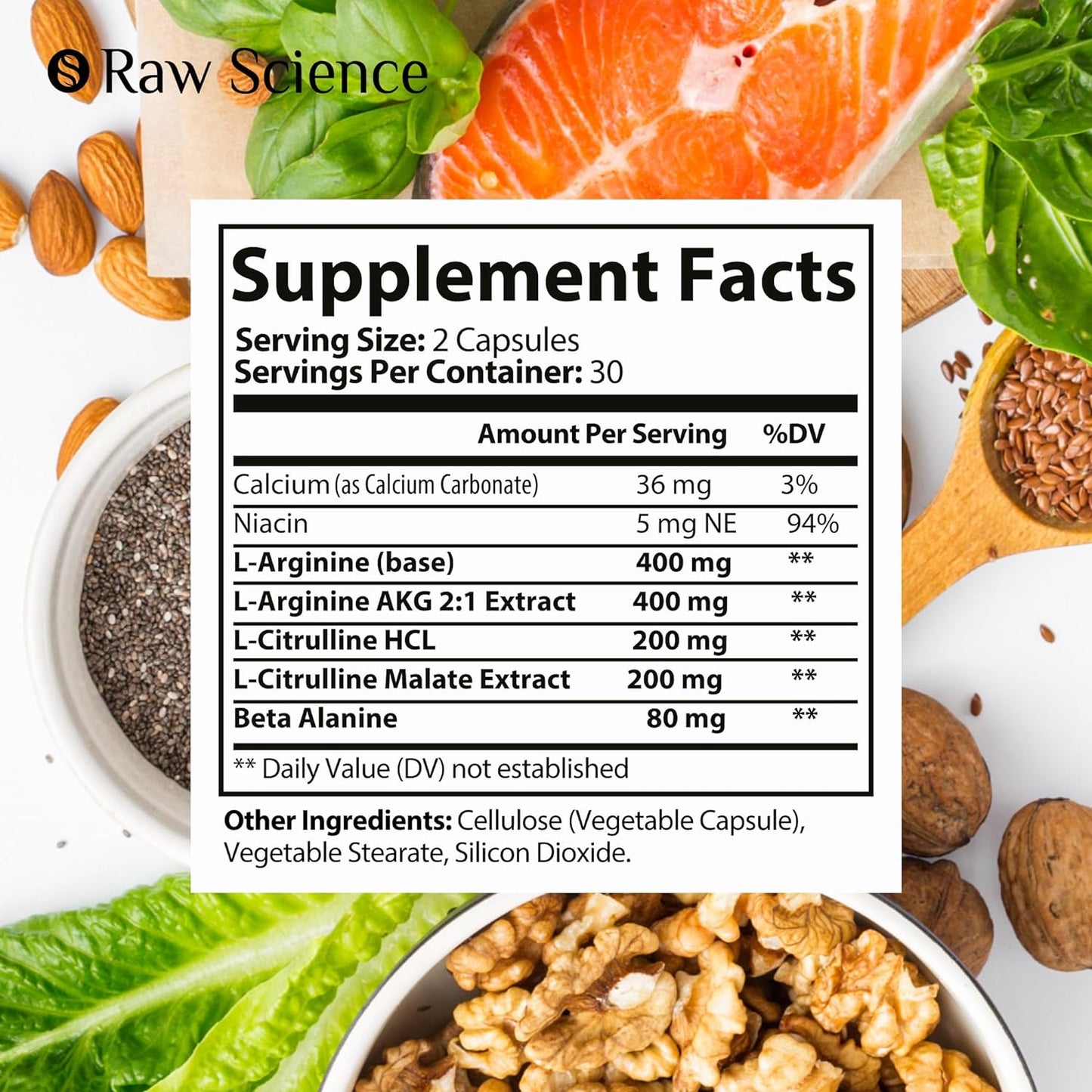 L-Arginine L-Citrulline Supplement, Nitric Oxide Booster, Performance 60 count