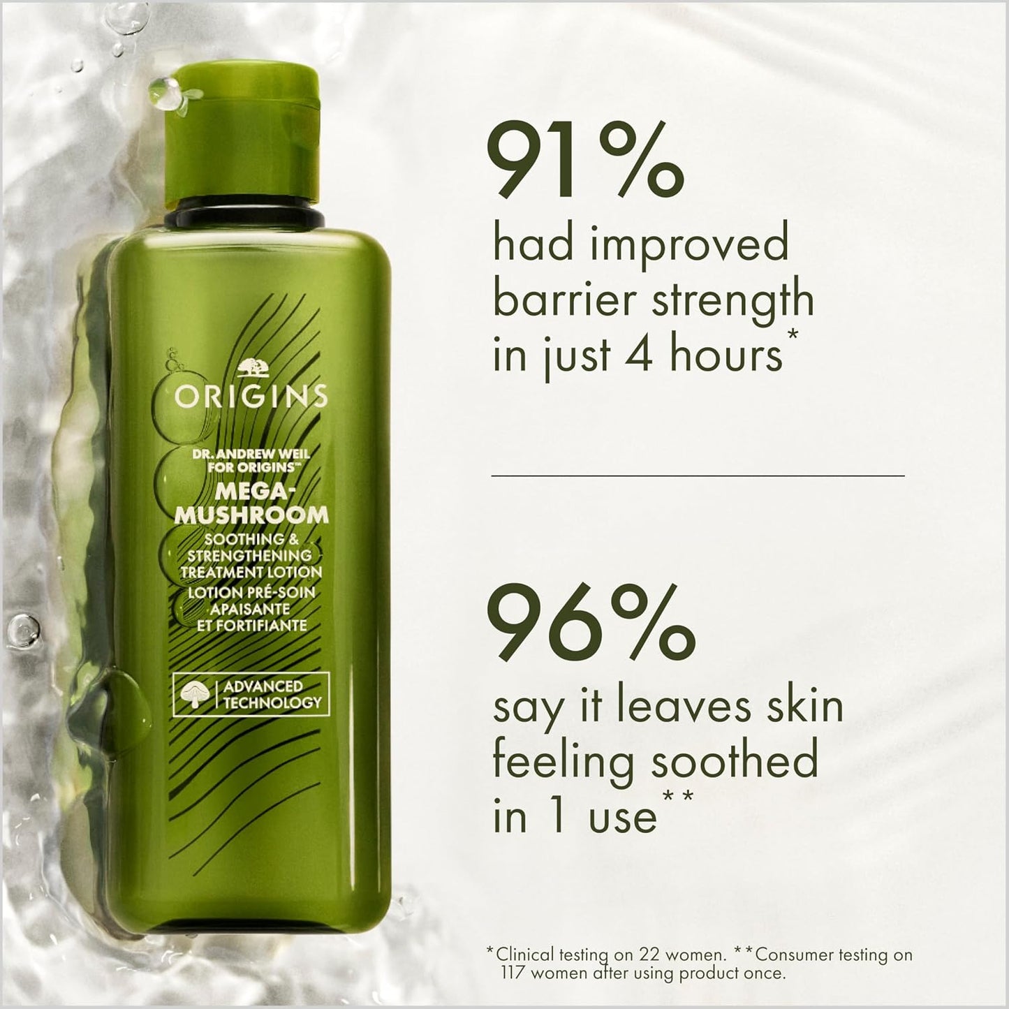 Origins Mega-Mushroom Soothing Treatment Lotion - 6.7 Fl Oz (Pack of 2)