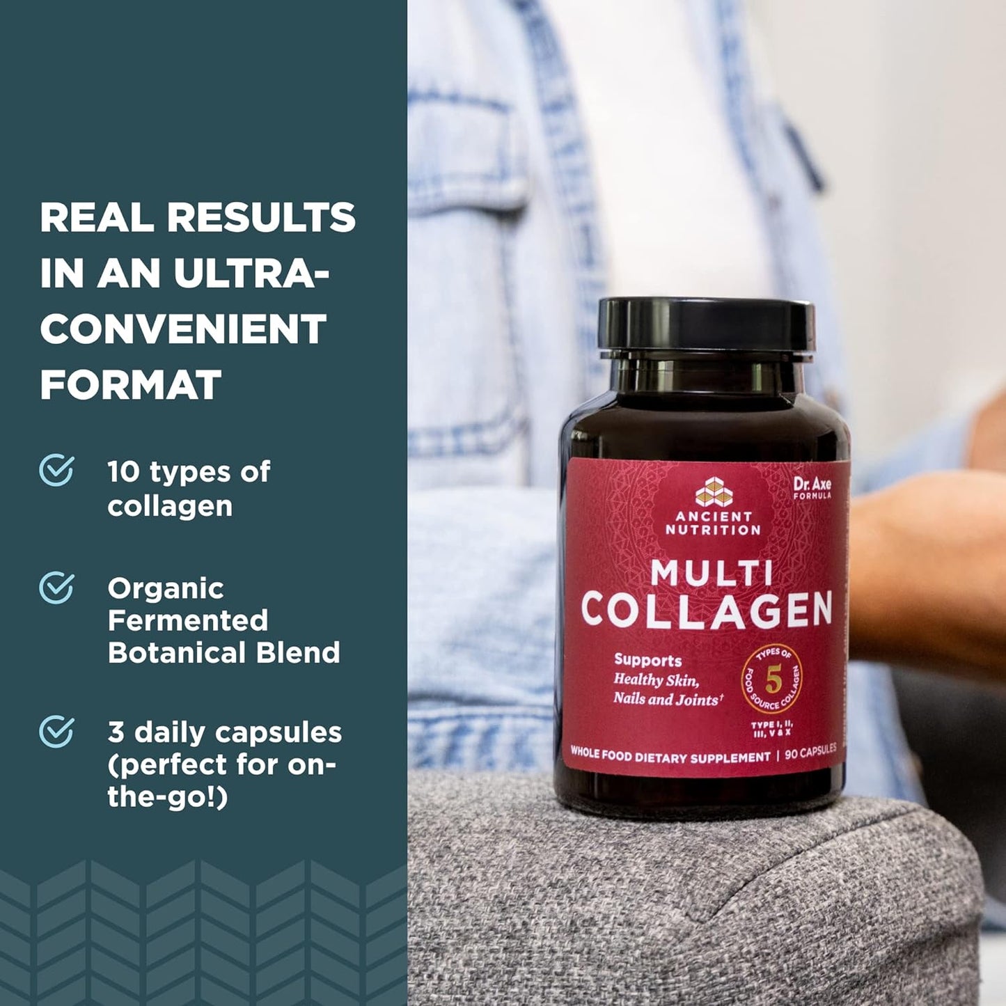 Ancient Nutrition Collagen Pills Peptides Powder Supplement, 90 count