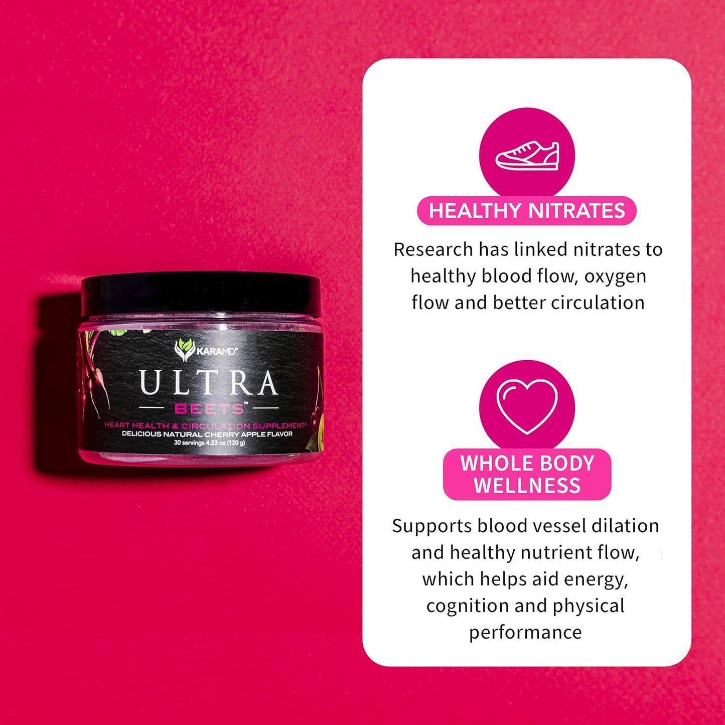 KaraMD UltraBeets - Beetroot Superfood Powder 30 Servings