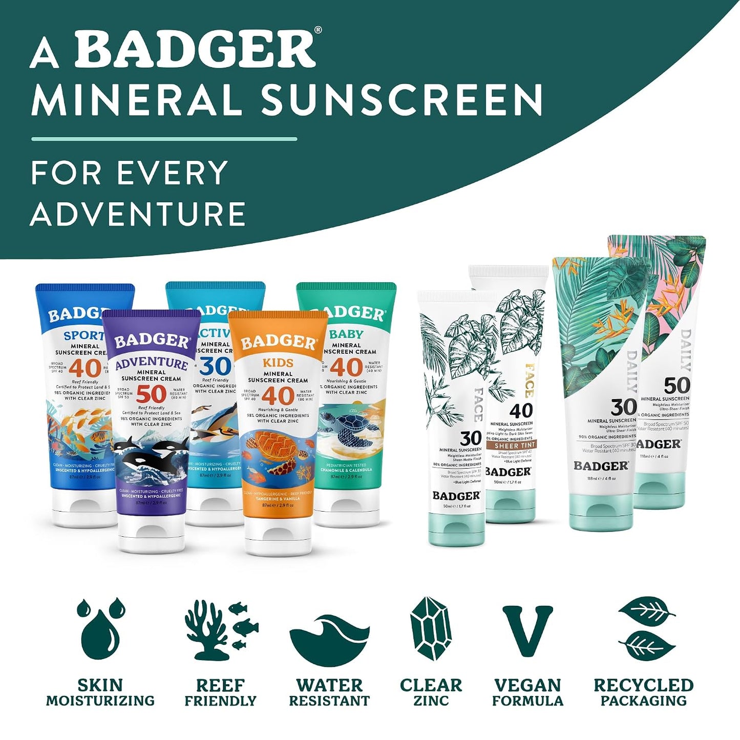 Badger Mineral Daily Sunscreen with Zinc Oxide, SPF 30 - 4 fl oz