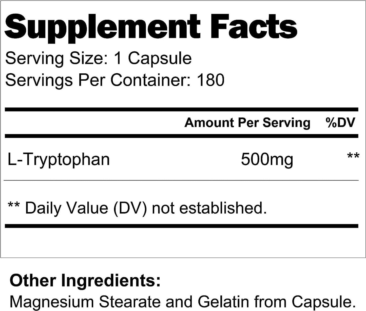 L-Tryptophan  180 Capsules