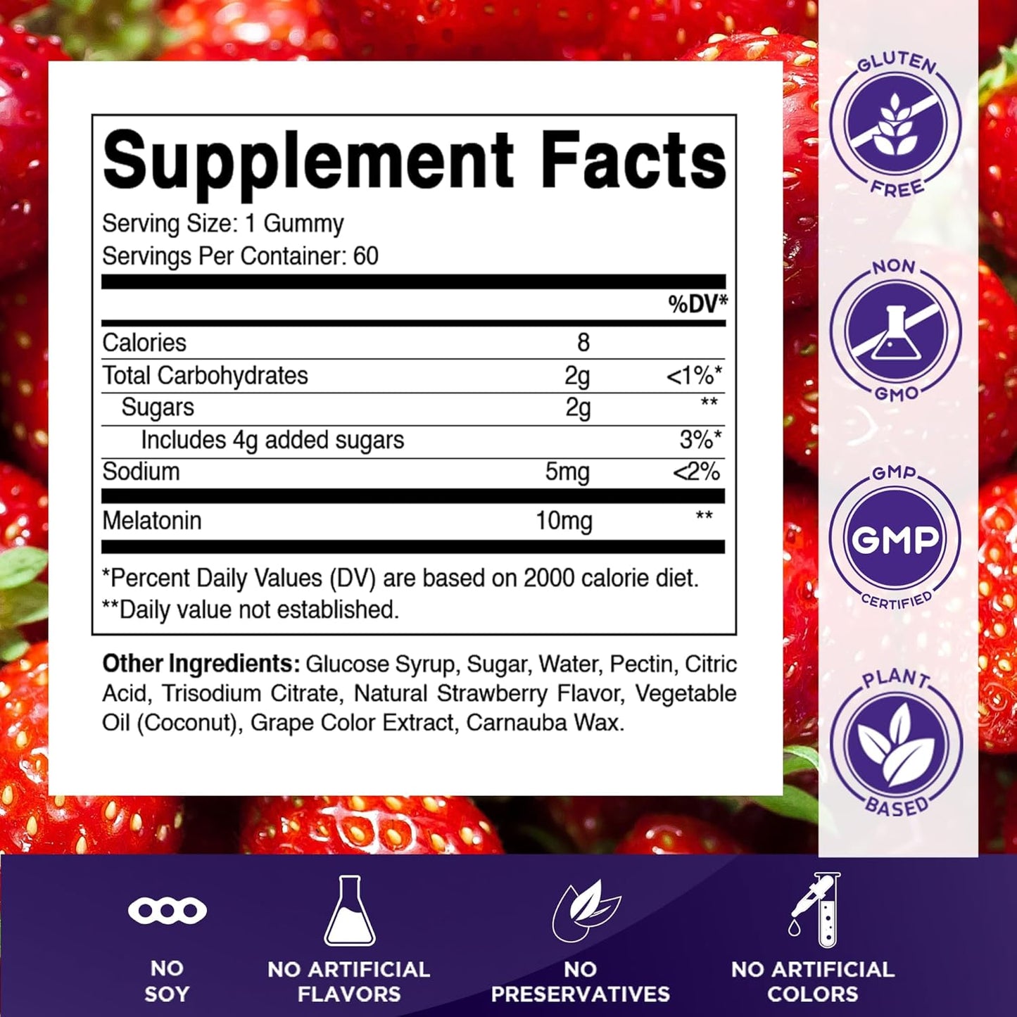 Vitamatic Melatonin 10 mg  - 60 Vegetarian Gummies