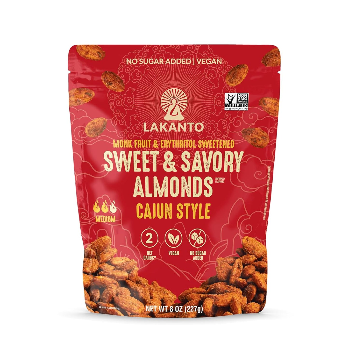 Lakanto Sweet and Savory Cajun Spice Almonds - 8 oz