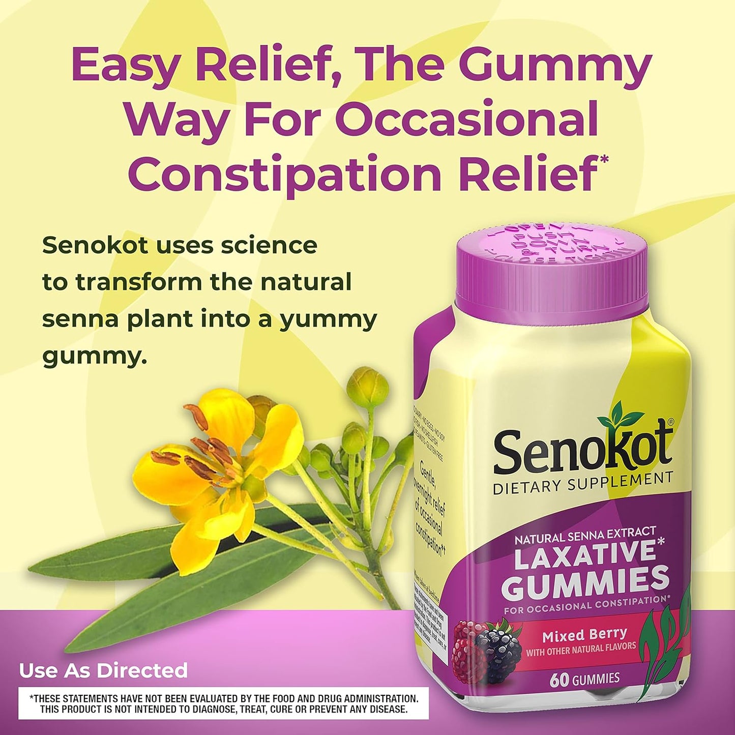 Senokot Dietary Supplement Laxative 60  Gummies