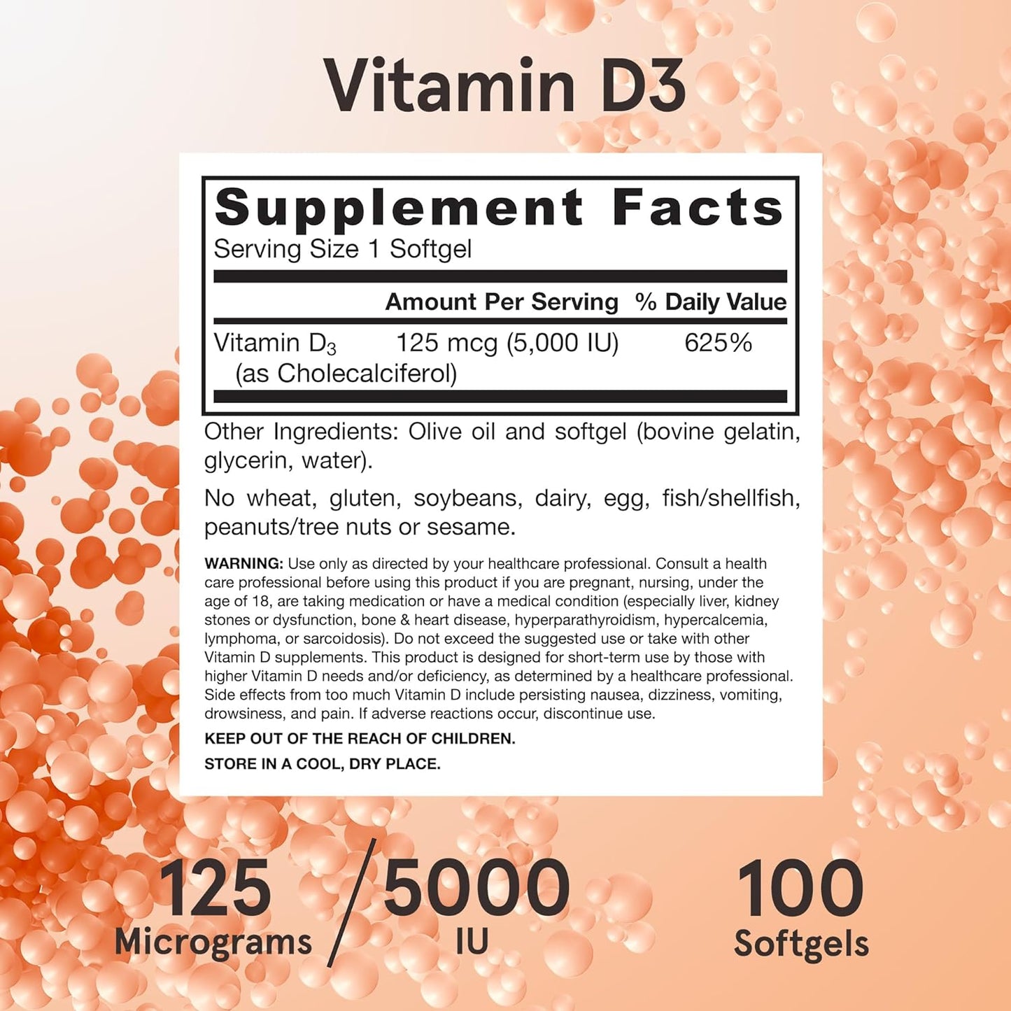 Jarrow Formulas Vitamin D3 100 softgels