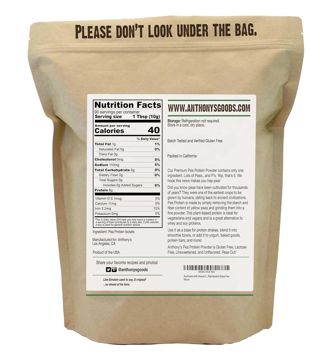 Anthony's Premium Pea Protein, 2 lb