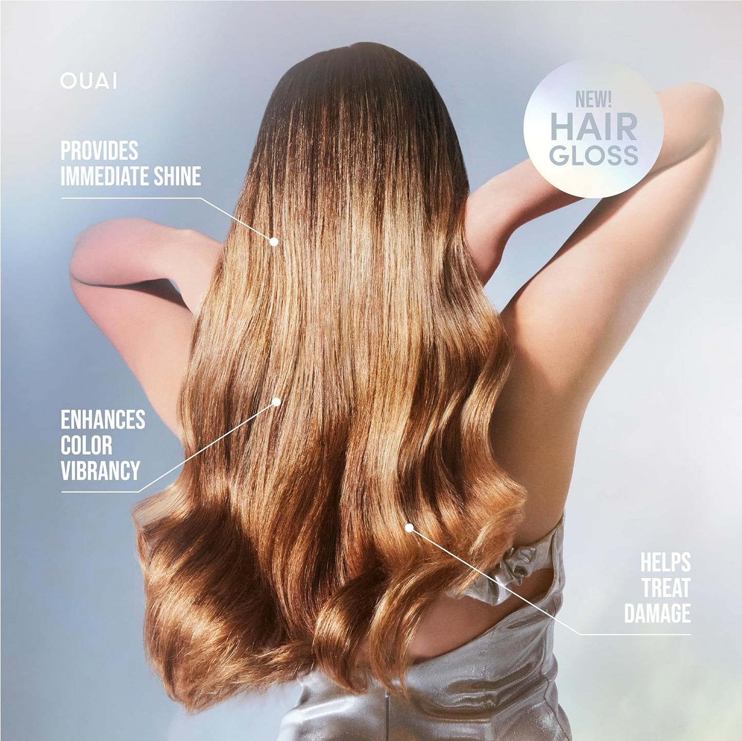 OUAI Hair Gloss - In-Shower Shiny Hair Treatment & Glaze with Frizz Control  - 6 Oz