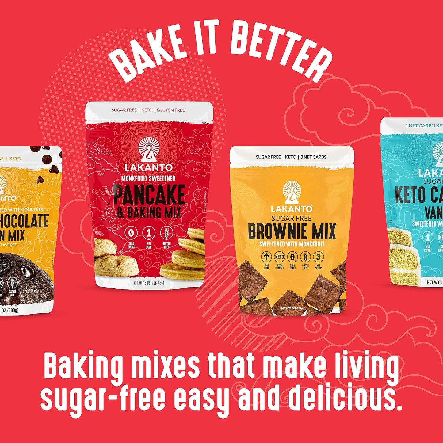 Lakanto Sugar Free Chocolate Chip Cookie Mix -Almond Flour, Sea Salt (12 Cookies)