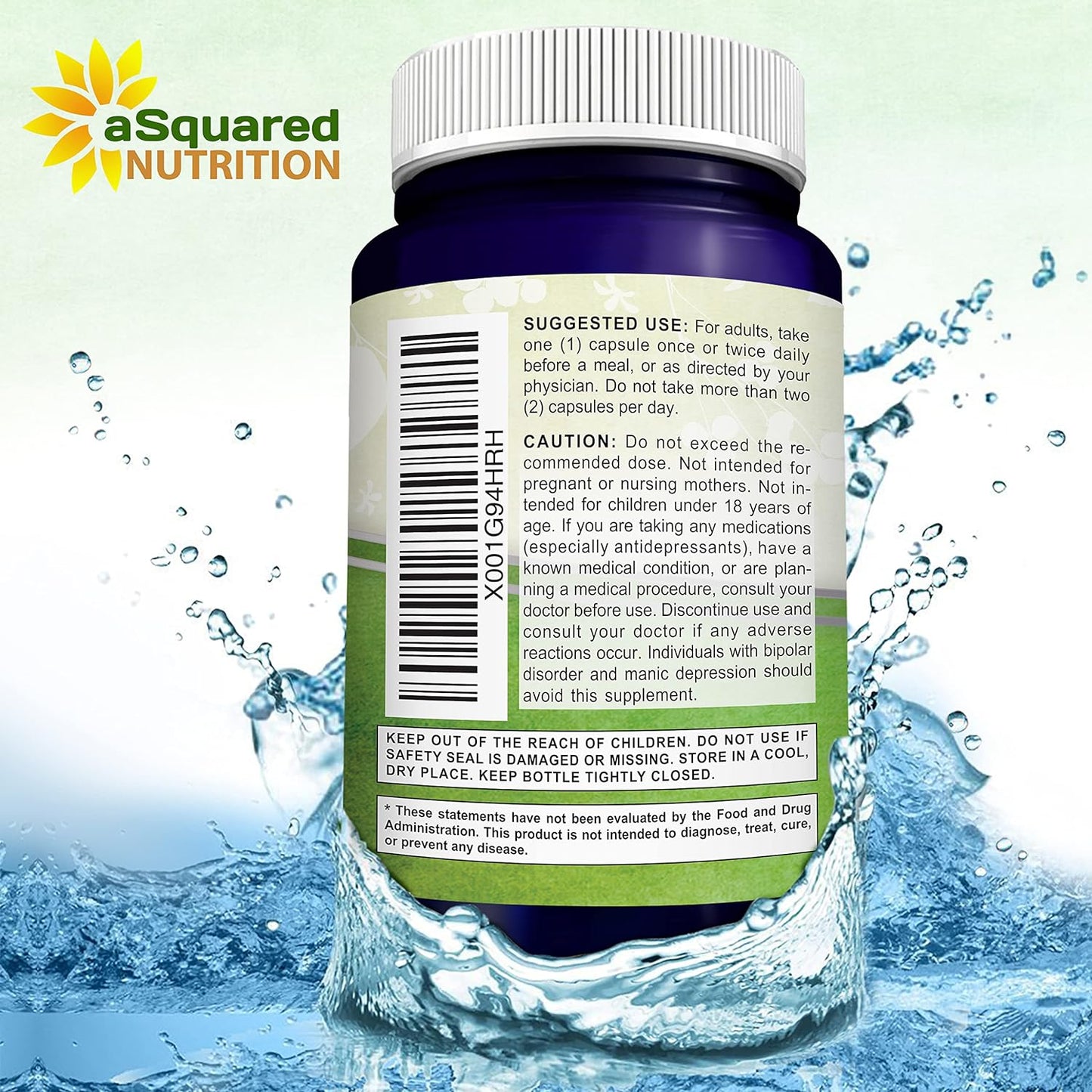 aSquared Nutrition SAM-e 400mg Supplement - 90 Capsules