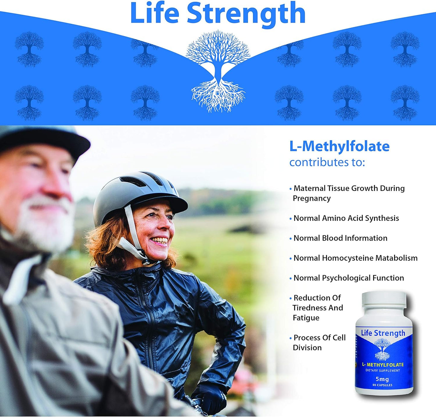 L-Methylfolate 5 MG, Optimized & Highly Bioactive Methyl Folate, 5-MTHF , 90 Capsules