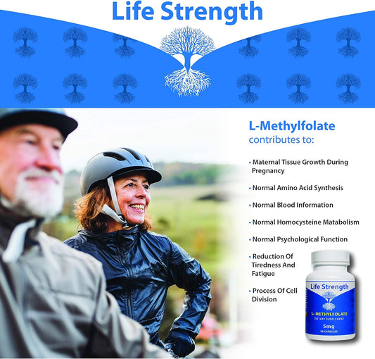 L-Methylfolate 5 MG, Optimized & Highly Bioactive Methyl Folate, 5-MTHF , 90 Capsules