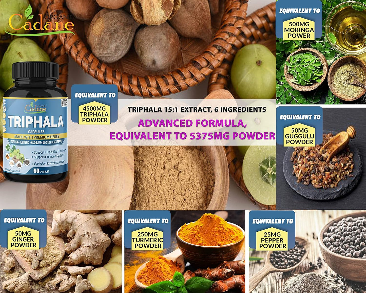 Organic Triphala Extract  60 Capsules