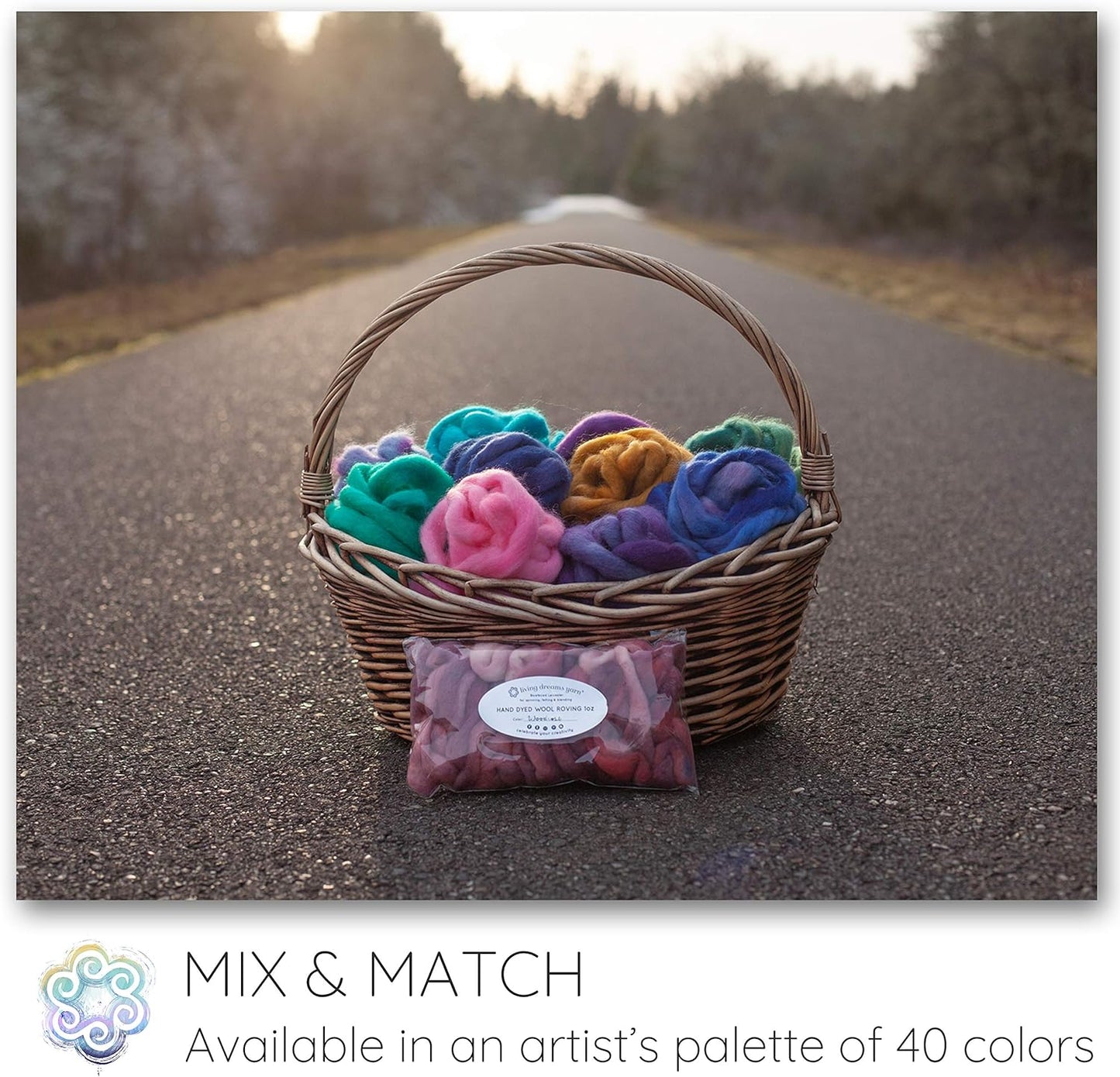 Wool Roving Hand Dyed. Super Soft BFL Combed Top