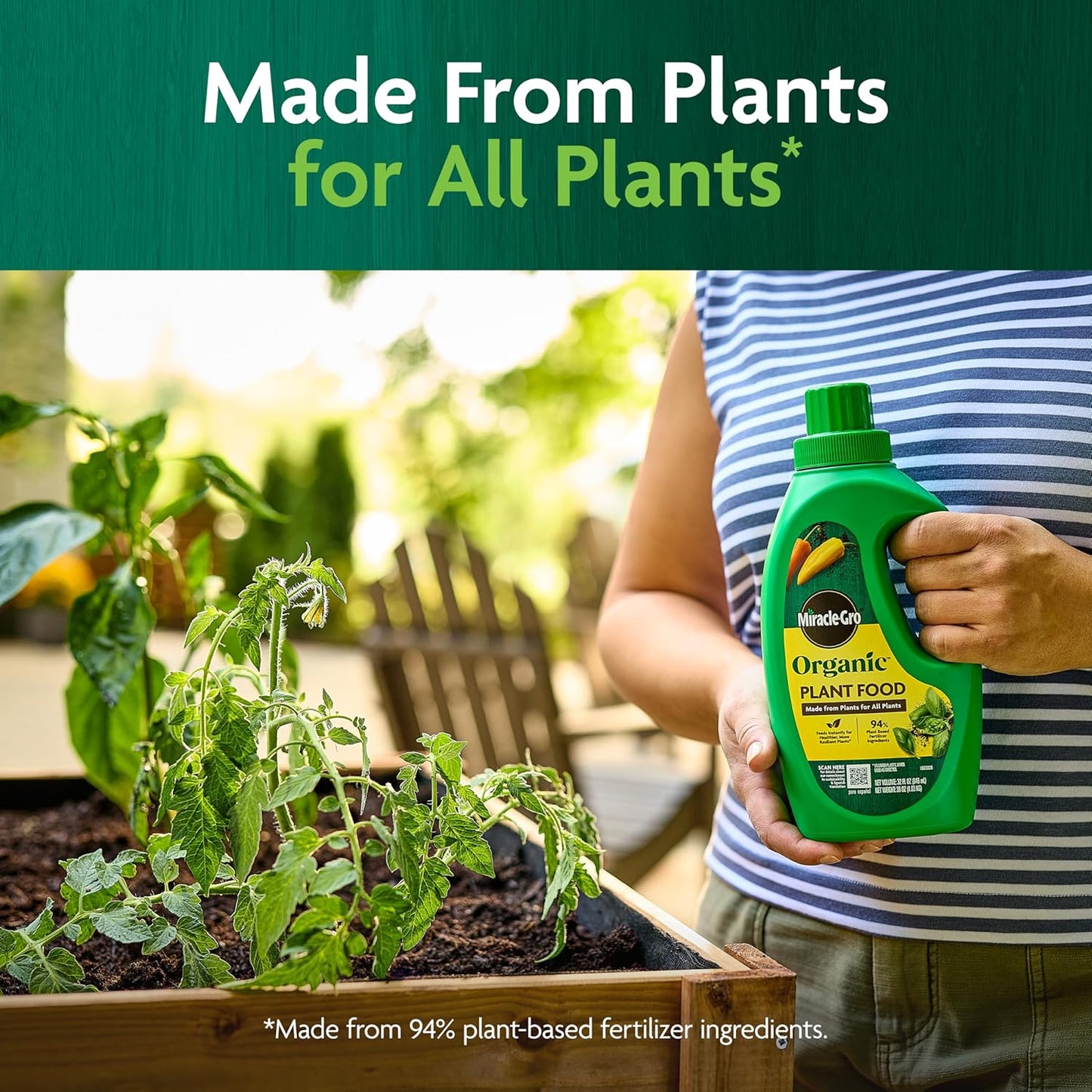 Miracle-Gro Organic Plant Food, Made from Plants for All Plants -32 oz.