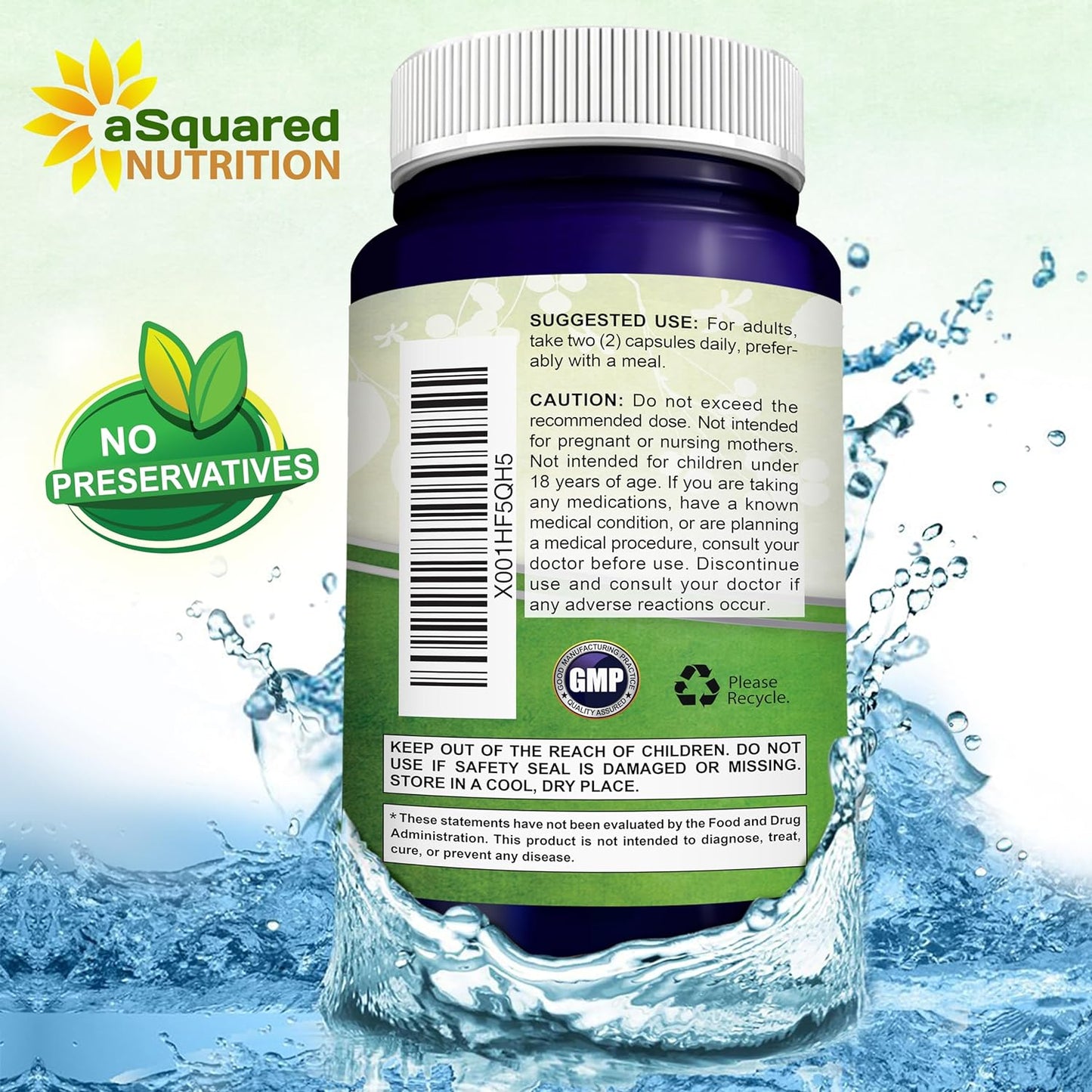 aSquared Nutrition Reduced Glutathione 500mg  Supplement -200 Capsules