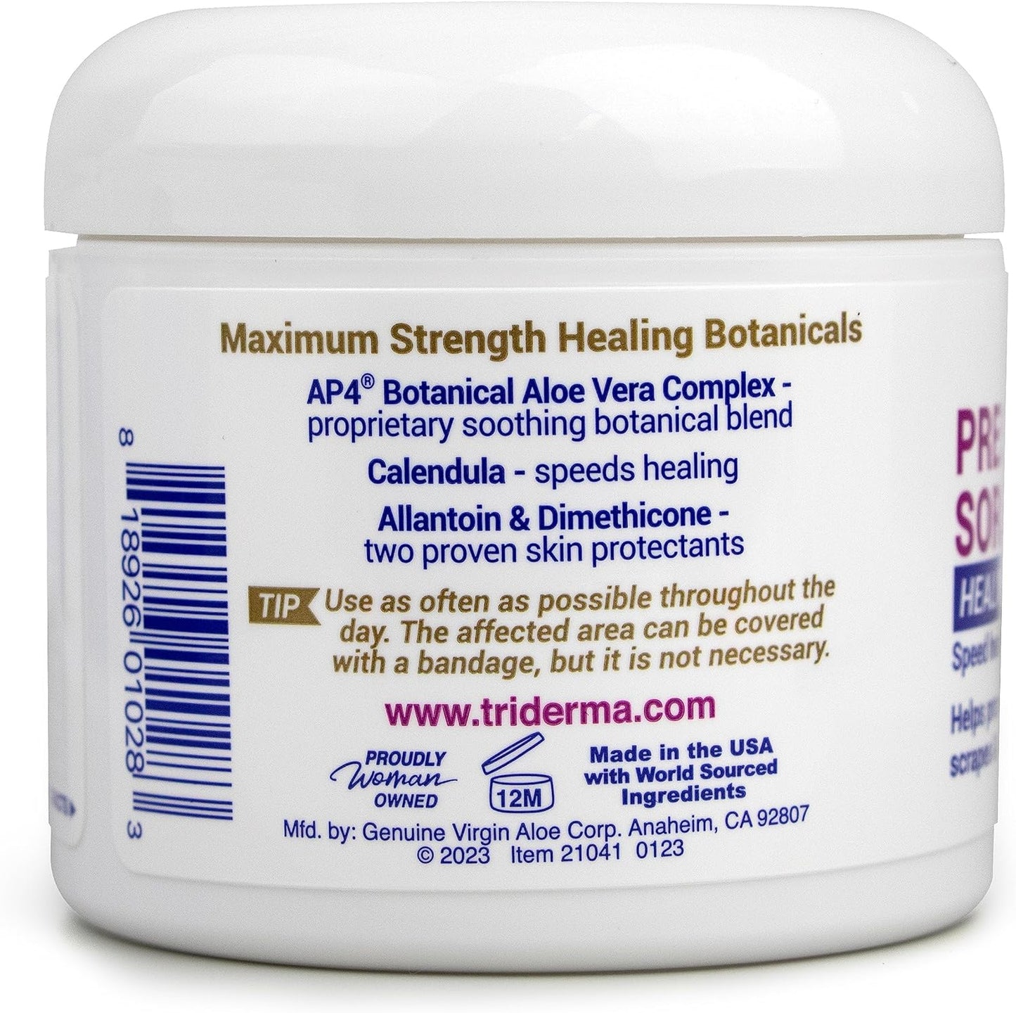 TriDerma MD Pressure Sore Relief Healing Cream for Bed Sores Treatment, 4 oz