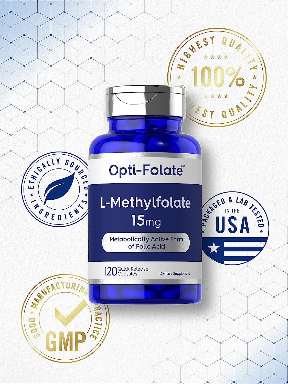 L Methylfolate 15mg  120 Capsules