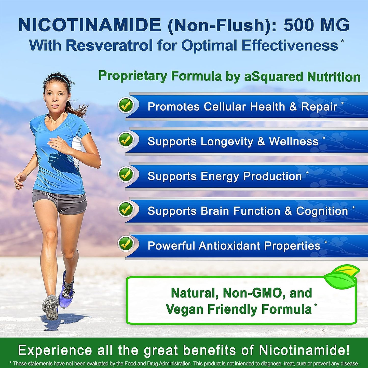 aSquared Nutrition Nicotinamide with Resveratrol - 120 Veggie Capsules