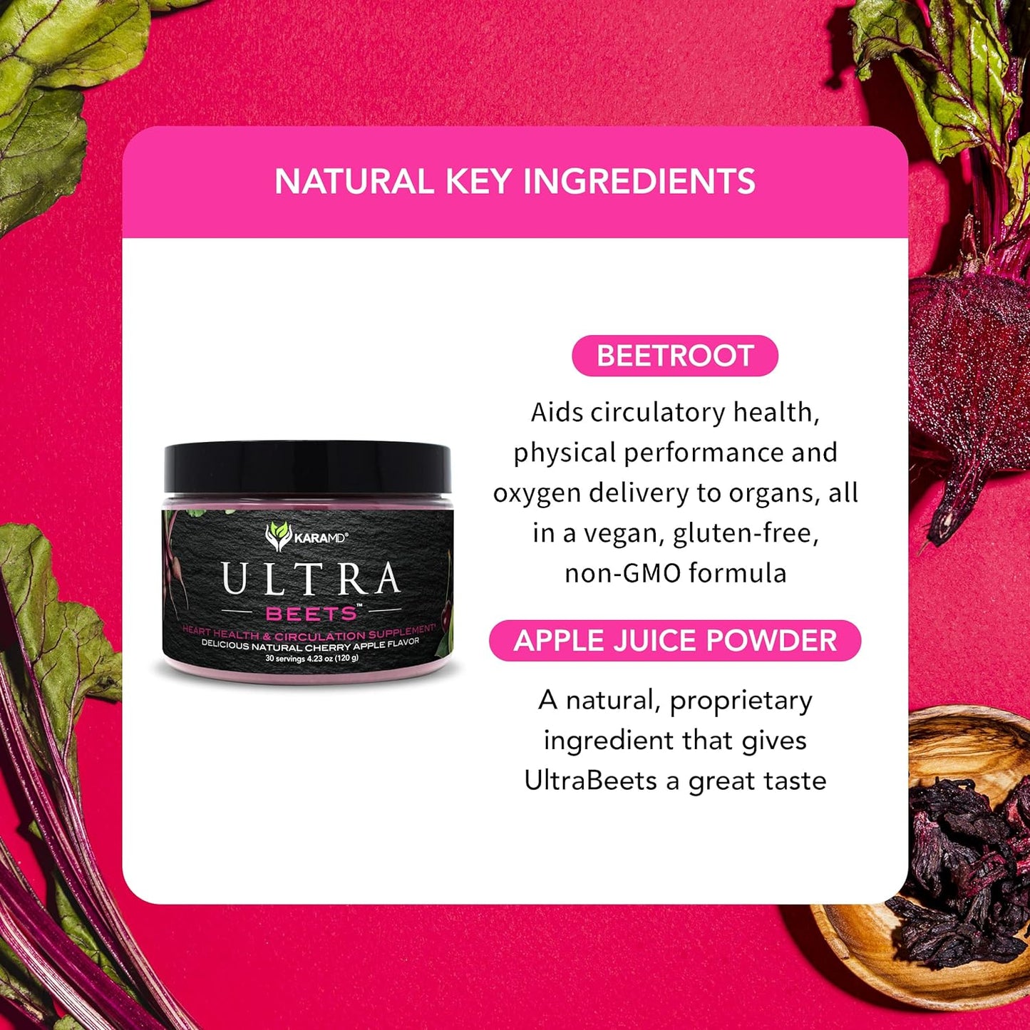 KaraMD UltraBeets - Beetroot Superfood Powder 30 Servings