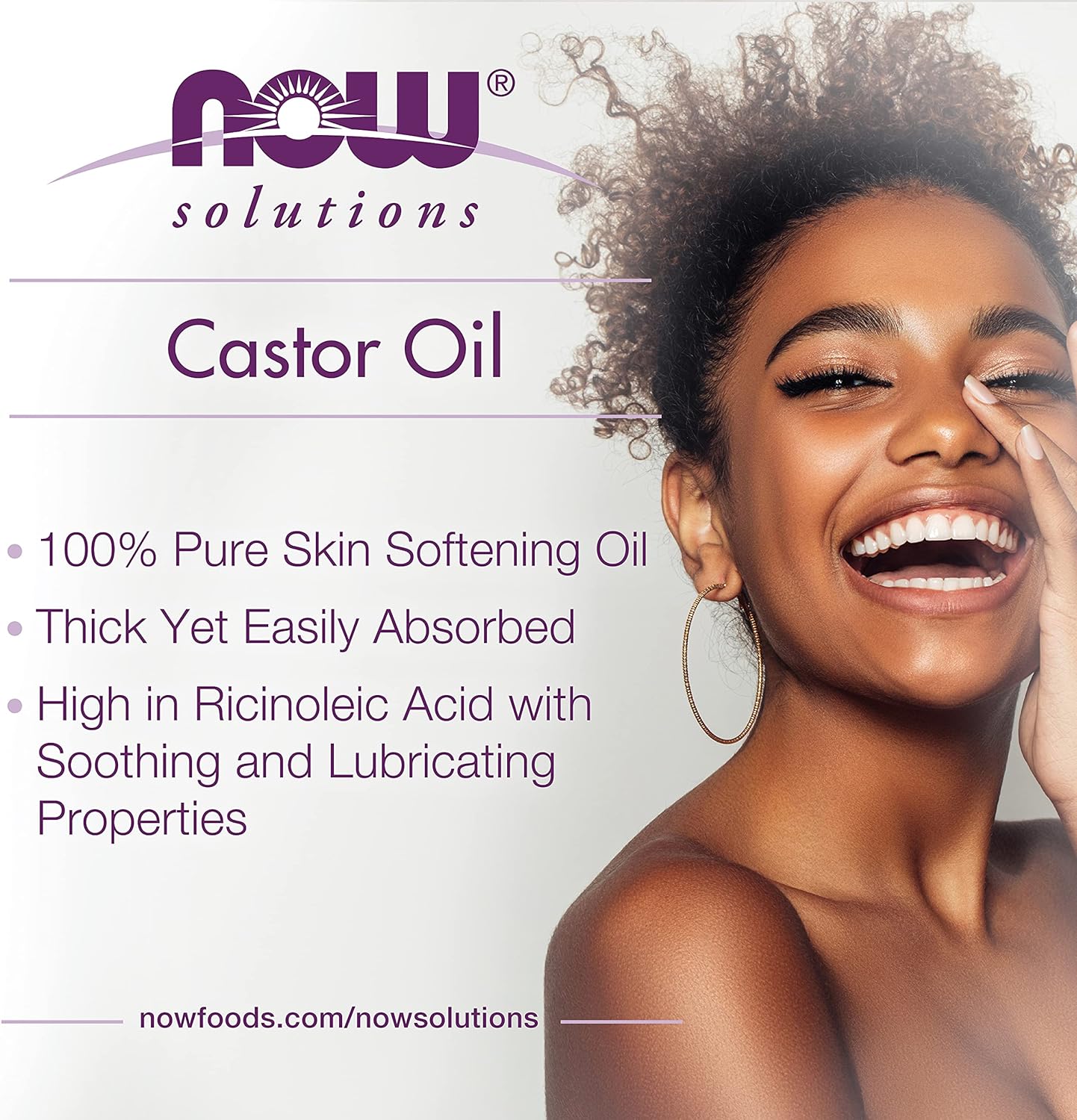 NOW Solutions, Castor Oil, 100% Pure Versatile Skin Care