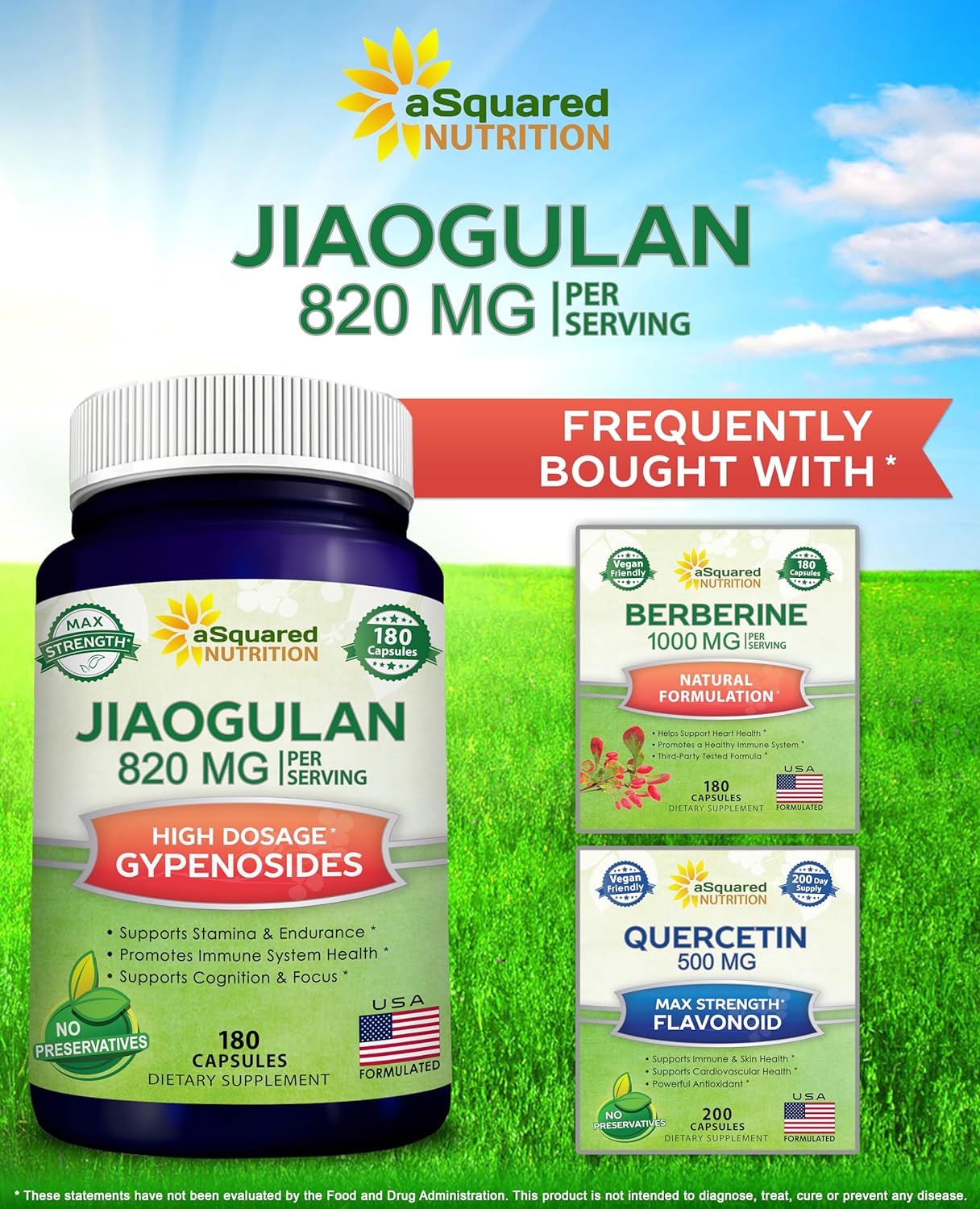 aSquared Nutrition Jiaogulan Supplement-180 Capsules