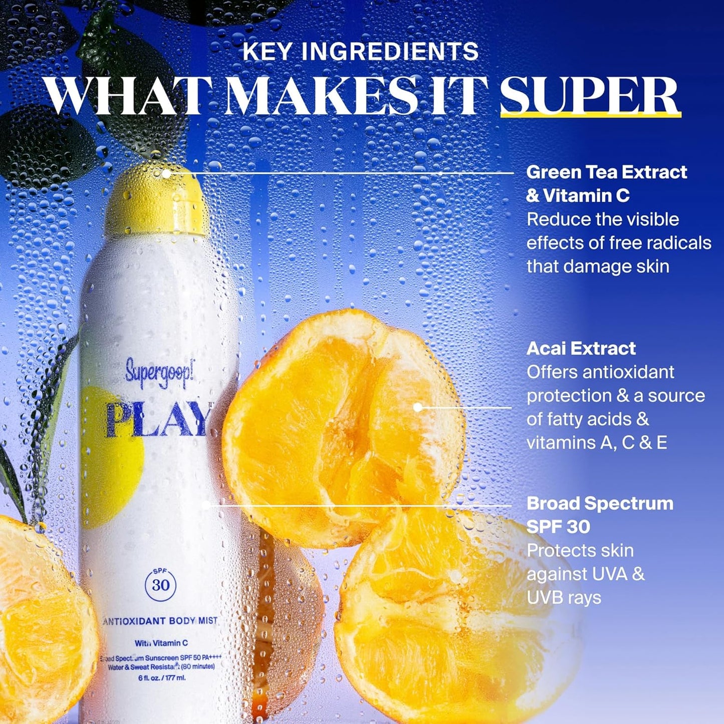 Supergoop! PLAY SPF 30 Antioxidant Body Mist w/Vitamin C - 6 fl oz