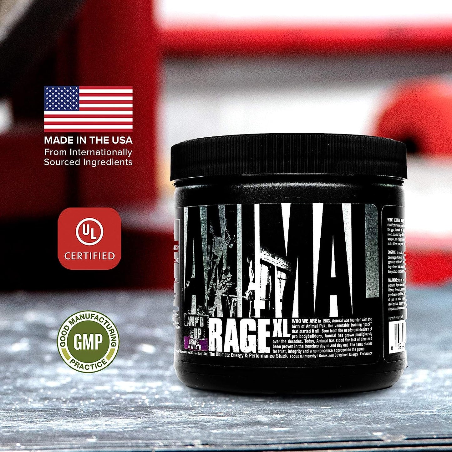 Animal Rage XL - Pre Workout Ultimate Energy and Performance Stack, Grape of Wrath, 30 (AM26)