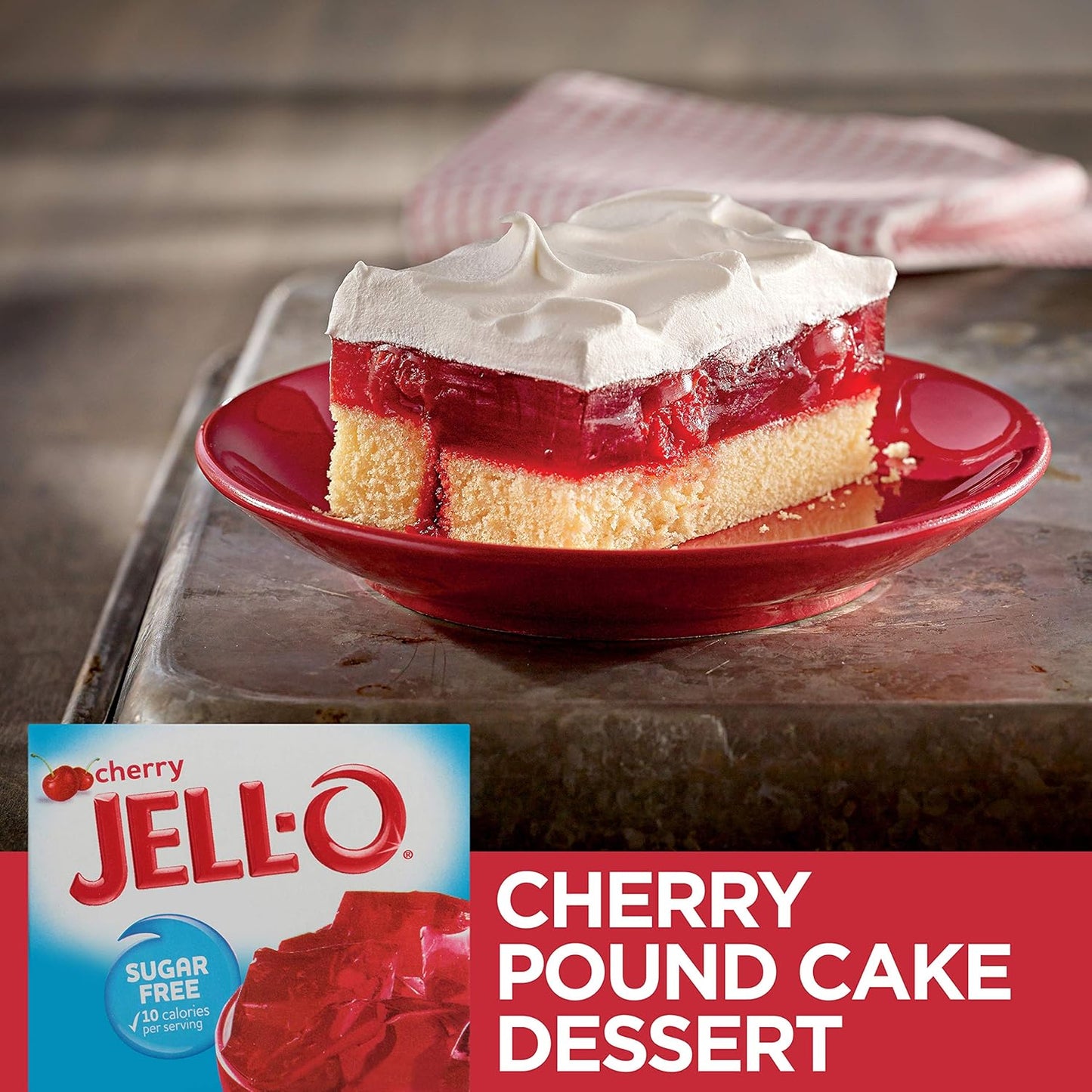 Jell-O Cherry Sugar-Free Gelatin Mix (0.3 oz Boxes, Pack of 6)