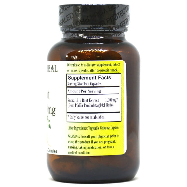 Barlowe's Herbal Elixirs Suma 10:1 Extract – Natural Anabolic Power 60-500mg Vegi-Caps