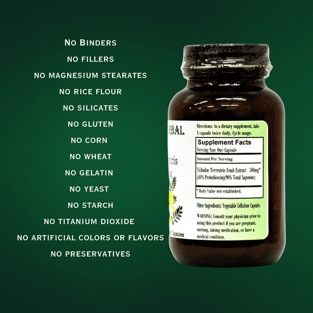 Barlowe's Herbal Elixirs Tribulus Terrestris Extract- Premium Testosterone Booster -60 capsules